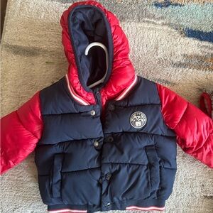 GAP Red and Navy Kids Puffer Jacket